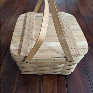 Wooden Picnic Basket with Handles